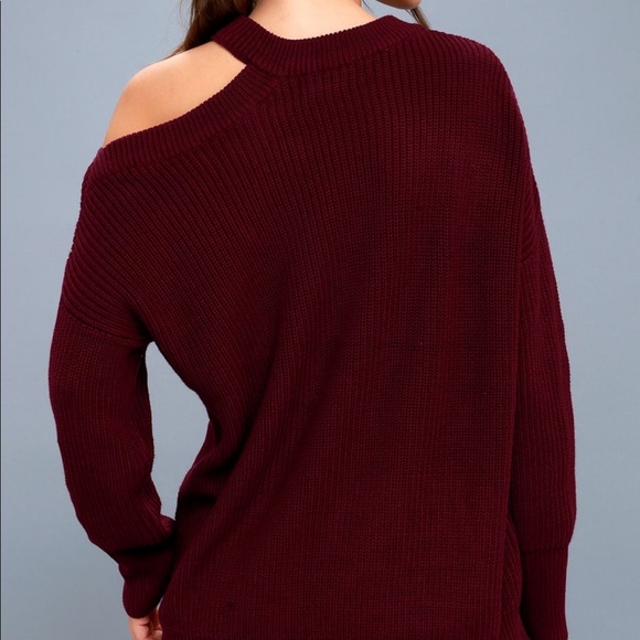 Burgundy Cutout Sweater - Picture 3 of 6